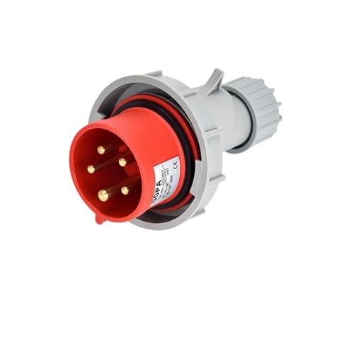 XMAFRJIO IP67 Industriestecker und -buchse Elektrischer Anschluss 3PIN 4PIN 5PIN 16A/32A wasserdichte Panel-Oberflächenbuchse(Plug 5P16A) von XMAFRJIO