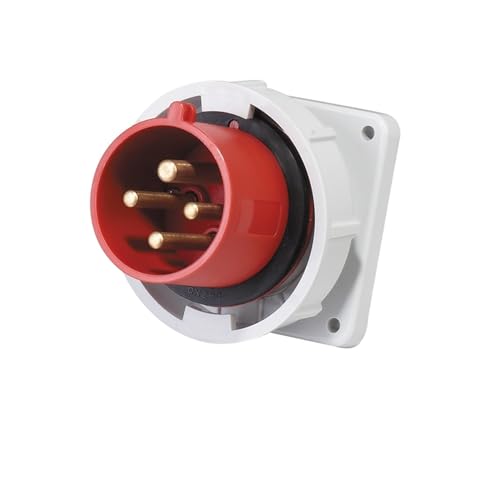 XMAFRJIO IP67 Reverse Plug Wasserdichter Industrie-Luftfahrt-Stecker und -Buchse Docking 3-adrig 4-Loch 5-adrig 16A/32A High-End-Buchse(Panel Plug4P 32A) von XMAFRJIO