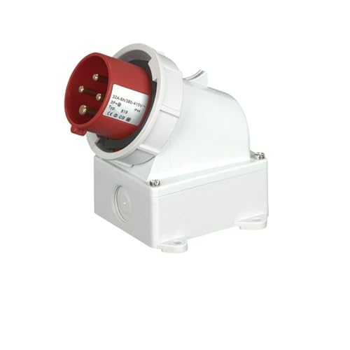 XMAFRJIO IP67 Reverse Plug Wasserdichter Industrie-Luftfahrt-Stecker und -Buchse Docking 3-adrig 4-Loch 5-adrig 16A/32A High-End-Buchse(Surface Plug4P 32A) von XMAFRJIO
