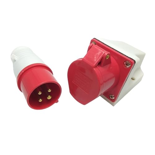 XMAFRJIO Industriestecker und -buchse 380 V Dreiphasig Elektrisch 3-adrig 4-adrig 5-Loch 16 A Wasserdicht Explosionsgeschützter Luftfahrtstecker(3P Plug) von XMAFRJIO