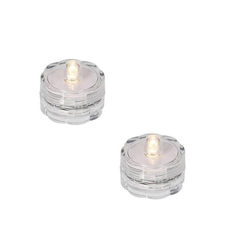 XMAS KING Teelicht 06782 LED-Teelicht 2er Set warmweiß Wasserdicht Batterie außen innen von XMAS KING
