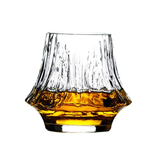 XMCF Whiskeygläser Trinkgläser Whisky-Glas aus mundgeblasenem Flamme Fujisan Glas Schnaps-Glas Japanischer Art Einfaches Optimiertes Glas 280ml Kristallglas Wassergläser von XMCF