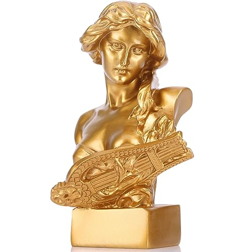 Goldene griechische Göttin Statue, Dekoration, goldene römische Büste, Heimdekoration, goldene Artemis-Statuen aus Kunstharz für Heimdekoration, Couchtisch, Büro, Wohnzimmer, Sammlung, Figuren, von XMGZQ