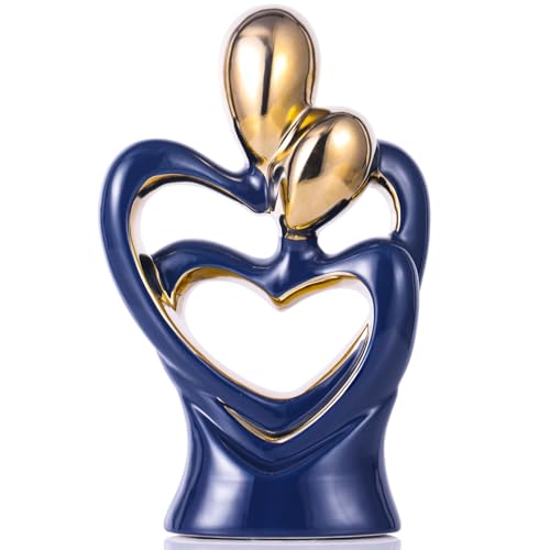 XMGZQ Brautpaar Figuren Deko,Deko Wohnzimmer Modern,Hochzeitsgeschenke für Brautpaar,Keramik Deko,Ehepaar Figuren,Geschenke Paar,Wohnzimmer Deko Modern,Blaue Deko Wohnzimmer,Hochzeitspaar Figuren Deko von XMGZQ