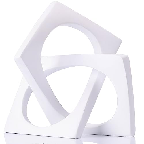 XMGZQ Moderne geometrische Würfel-Skulptur mit weißem Knoten, Statue, Heim-Bücherregal, Tafelaufsatz, dekorativ, Würfel-Skulptur, Tisch-Skulptur und Figuren, weißer Heimdekor-Akzent, würfelförmige von XMGZQ