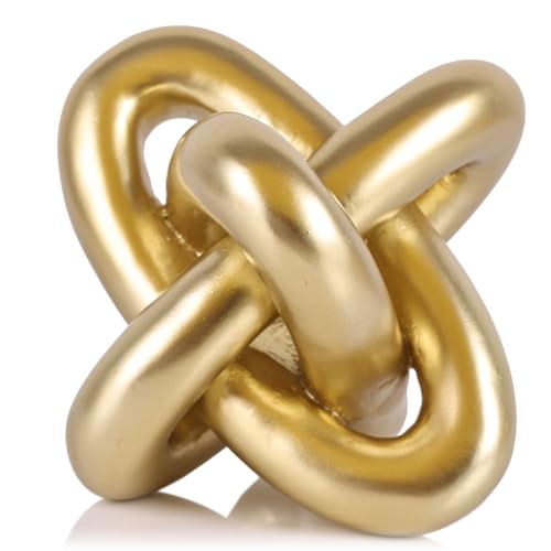 XMGZQ Gold Knoten-Dekor für Couchtisch, Buch, Kettenglieder-Dekoration für Bücherregal, Eingangstisch, TV-Ständer, minimalistische Knotenskulptur für Zuhause, Wohnzimmer, Objektdekorationen para von XMGZQ