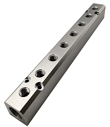 XMHF 8-Wege-pneumatischer Krümmer Luftverteilerblock, Druckluftkrümmer pneumatischer Block, Luftkupplung Schnellverbinder für pneumatischen Luftkompressor von XMHF