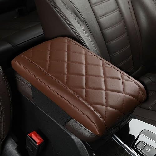 XMHLFC Mittelarmlehne Abdeckung für Nissan Navara Terra Null Teana Murano March Bluebird, Kratzschutz PU Mikrofaser Leder Polster, Erhöht Verdickt Müdigkeit lindern,D/Light Coffe von XMHLFC