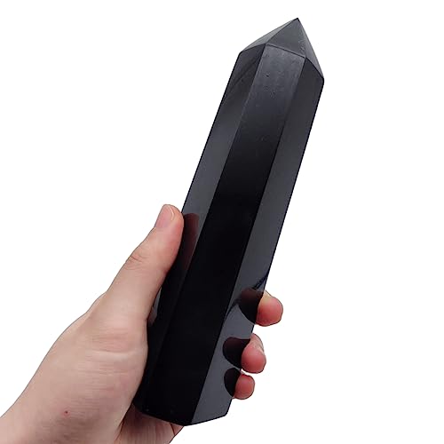 XMHOME Heilender Kristallstab, schwarzer Turmalin, Kristallspitze, 0,7–0,9 kg, 6 facettierte Quarzturm, groß für Reiki-Therapie, Chakra-Meditation XMHOME Heilender Kristallstab, schwarzer Turmalin, Kristallspitze, 0,7–0,9 kg, 6 facettierte Quarzturm, groß für Reiki-Therapie, Chakra-Meditation von XMHOME