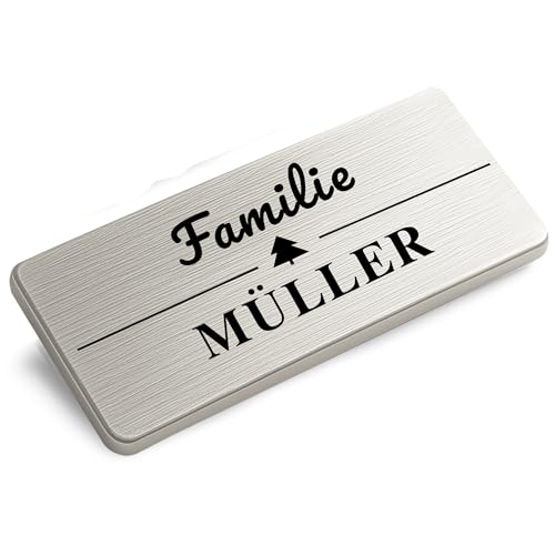 XHome 1 Edelstahl Türschild selbstklebend personalisiertes Namensschild mit Lasergravur wetterfest für Haustür, Briefkasten, Klingel Made in Germany 100 * 50mm 1 Stück XHome 1 Edelstahl Türschild selbstklebend personalisiertes Namensschild mit Lasergravur wetterfest für Haustür, Briefkasten, Klingel Made in Germany 100 * 50mm 1 Stück von XMHome