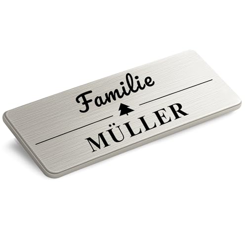 XHome 1 Edelstahl Türschild selbstklebend personalisiertes Namensschild mit Lasergravur wetterfest für Haustür, Briefkasten, Klingel Made in Germany 120 * 40mm 1 Stück XHome 1 Edelstahl Türschild selbstklebend personalisiertes Namensschild mit Lasergravur wetterfest für Haustür, Briefkasten, Klingel Made in Germany 120 * 40mm 1 Stück von XMHome