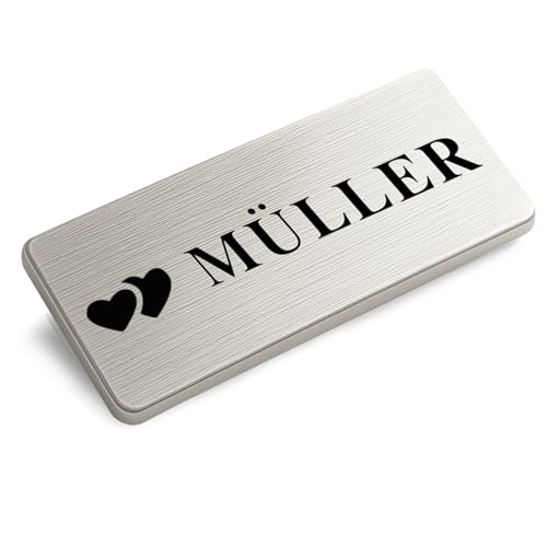 XHome 1 Edelstahl Türschild selbstklebend personalisiertes Namensschild mit Lasergravur wetterfest für Haustür, Briefkasten, Klingel Made in Germany 60 * 30mm 1 Stück XHome 1 Edelstahl Türschild selbstklebend personalisiertes Namensschild mit Lasergravur wetterfest für Haustür, Briefkasten, Klingel Made in Germany 60 * 30mm 1 Stück von XMHome