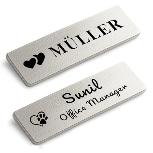 XHome 2 Edelstahl Türschild selbstklebend personalisiertes Namensschild mit Lasergravur wetterfest für Haustür, Briefkasten, Klingel Made in Germany 60 * 15mm 2 Stück XHome 2 Edelstahl Türschild selbstklebend personalisiertes Namensschild mit Lasergravur wetterfest für Haustür, Briefkasten, Klingel Made in Germany 60 * 15mm 2 Stück von XMHome