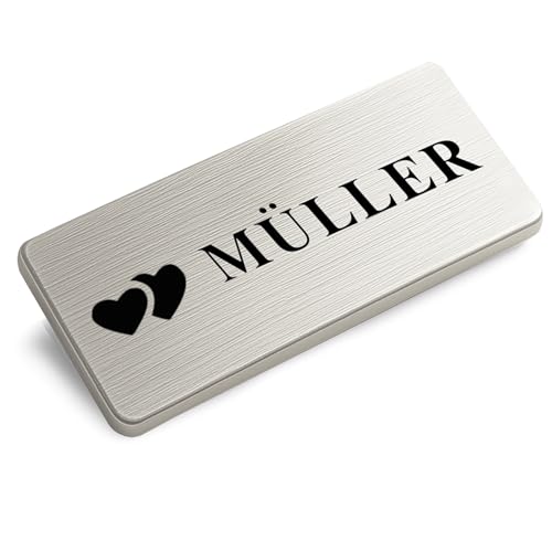 XHome 1 Edelstahl Türschild selbstklebend personalisiertes Namensschild mit Lasergravur wetterfest für Haustür, Briefkasten, Klingel Made in Germany 80 * 35mm 1 Stück XHome 1 Edelstahl Türschild selbstklebend personalisiertes Namensschild mit Lasergravur wetterfest für Haustür, Briefkasten, Klingel Made in Germany 80 * 35mm 1 Stück von XMHome