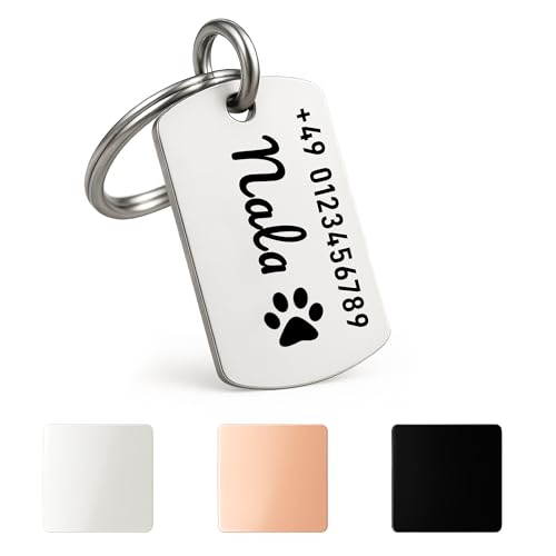 XMHome 1 Hundemarke in quadratischer Form mit Gravur von Name & Telefonnummer personalisierter Haustieranhänger für Hunde, Katzen & Welpen Edelstahl Tiermarke Silber 1 Stück XMHome 1 Hundemarke in quadratischer Form mit Gravur von Name & Telefonnummer personalisierter Haustieranhänger für Hunde, Katzen & Welpen Edelstahl Tiermarke Silber 1 Stück von XMHome