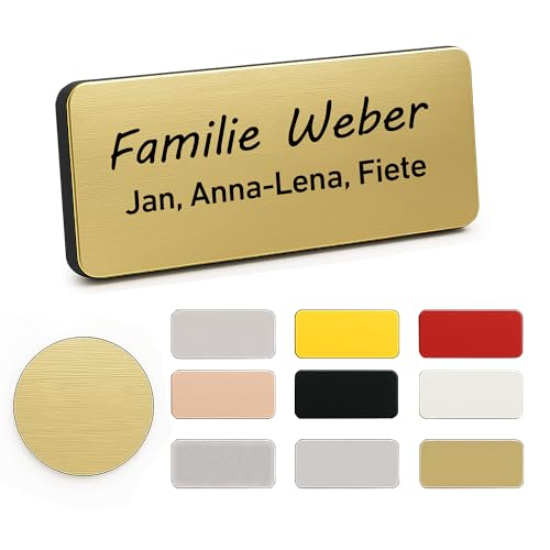 XMHome Türschild Namensschild 1 Stueck für Briefkasten oder Klingel Türschilder auch als Büroschild nutzbar personalisierbar mit Namen & Symbol wetterfeste Lasergravur Mehrere Farben MADE IN GERMANY von XMHome