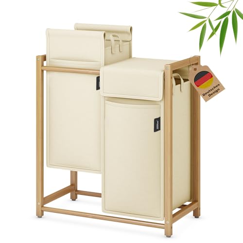 XMHome Wäschekorb 99L mit 2x49L Fächern Bambus Wäschesammler mit Deckel,Wäschesortierer mit herausnehmbaren Taschen, rechteckige Wäschebox für Schlafzimmer, Bad & Waschküche Beige XMHome Wäschekorb 99L mit 2x49L Fächern Bambus Wäschesammler mit Deckel,Wäschesortierer mit herausnehmbaren Taschen, rechteckige Wäschebox für Schlafzimmer, Bad & Waschküche Beige von XMHome