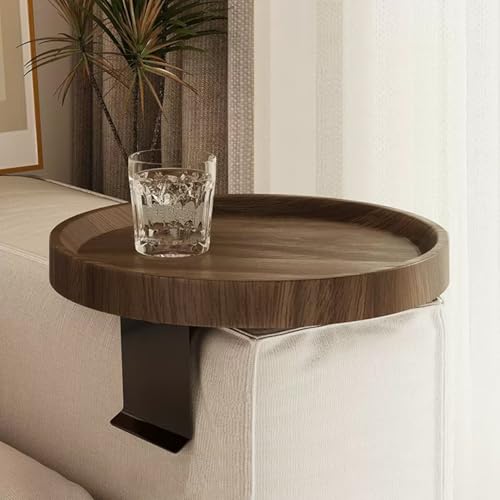 XMLYSMYS Sofa-Armlehnen-Tabletttisch, Sofa-Armlehnen-Klemmtisch, Verstellbarer Klemmtisch, Couchtisch Und Beistelltische für Kleine Räume(Brown) von XMLYSMYS