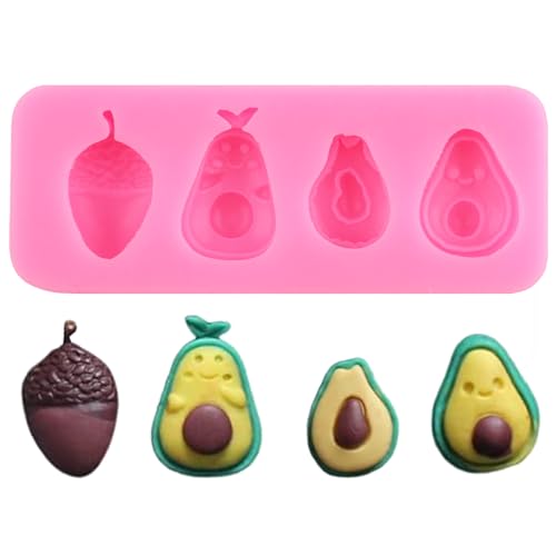 XMOLDNMS Obst Silikonform Avocado Fondant Backform für Kuchendekoration Cupcake Topper Schokolade Süßigkeiten Polymer Clay Gummipaste von xmoldnms
