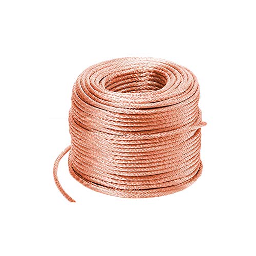 XMRISE Geflochtenes Kupferdraht-Abflusskabel Elektrisch verseilt, rund, blank, spiralförmig, Flexible Erdung, leitfähige Leiter 10 m,4#Diameter:2.8mm/0.11inch von XMRISE