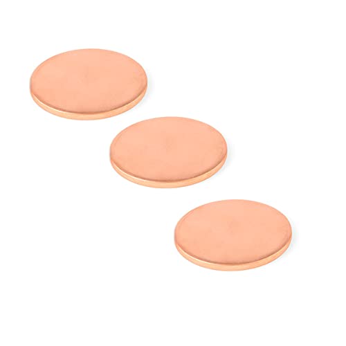 XMRISE T2 Reine Kupferscheiben Runde Platten Cu Metallplatten CNC-Bearbeitung kreisförmiger roter Laser Geschnittener Vollpappe Dia. 20mm 3PCs,THK0.08/2mm von XMRISE