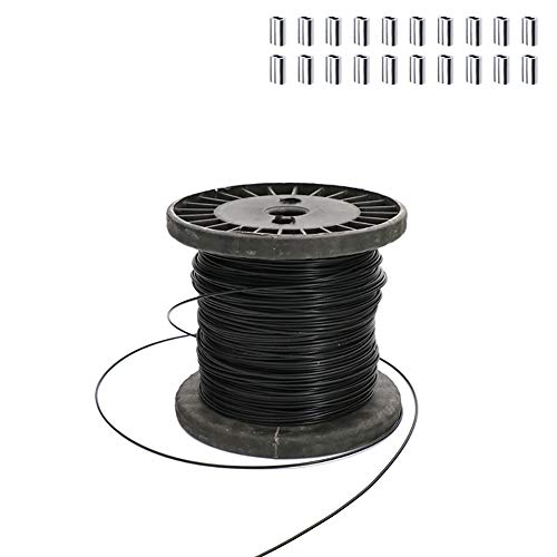 XMRISE mit schwarzem Vinyl beschichtet 304 Edelstahl-Drahtseil-Kabel-Linie 1 * 7 Struktur Diameter0.04in / 1mm, Length98.4FT / 30m von XMRISE