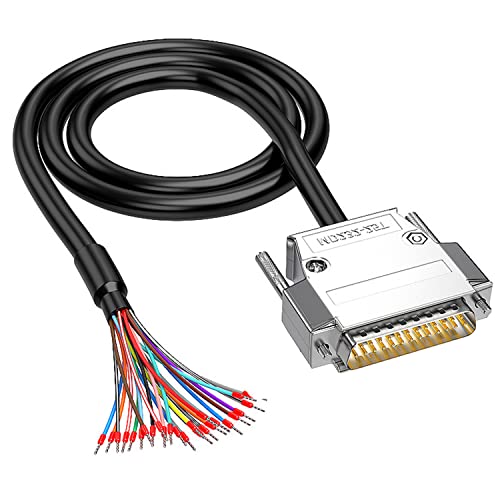 XMSJSIY DB25-Anschlussadapter RS232 25-poliges serielles Verlängerungskabel Lötfreies 25-poliges Anschluss-Breakout-Ersatzkabel mit blankem Draht – 1 m (DB25 männlich) von XMSJSIY