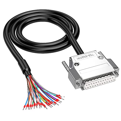 XMSJSIY DB25-Anschlussadapter RS232 25-poliges serielles Verlängerungskabel Lötfreies 25-poliges Anschluss-Breakout-Ersatzkabel mit blankem Draht – 1 m (DB25 weiblich) von XMSJSIY