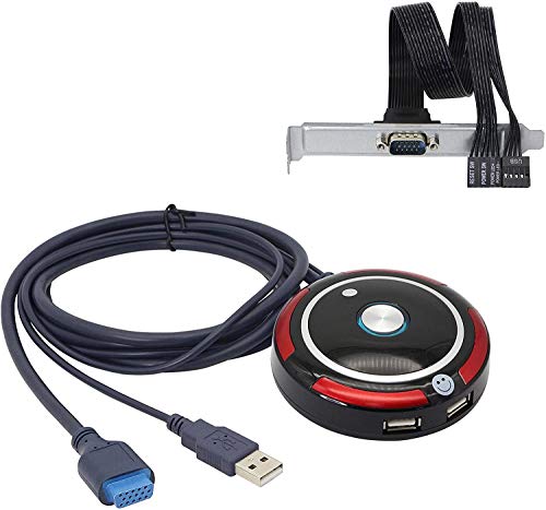 XMSJSIY PC Schalter Externe PC Power Taste, Desktop PC Power Taste Computergehäuse Reset-Schalter VGA 15Pin USB Motherboard On/Off Schalter mit zwei USB- und Audioanschlüssen, 160 cm von XMSJSIY
