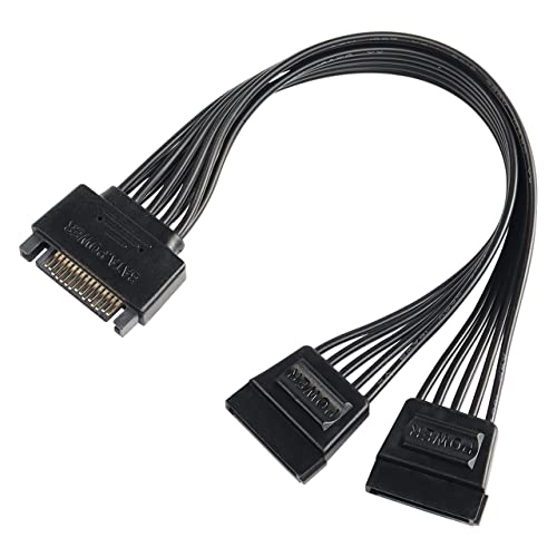 XMSJSIY SATA Stromkabel, Y Splitter Kabel Adapter Stecker 15-Pin SATA Stecker auf Dual weibliche Festplatte HDD SSD Verlängerung Stromkabel-22cm XMSJSIY SATA Stromkabel, Y Splitter Kabel Adapter Stecker 15-Pin SATA Stecker auf Dual weibliche Festplatte HDD SSD Verlängerung Stromkabel-22cm von XMSJSIY