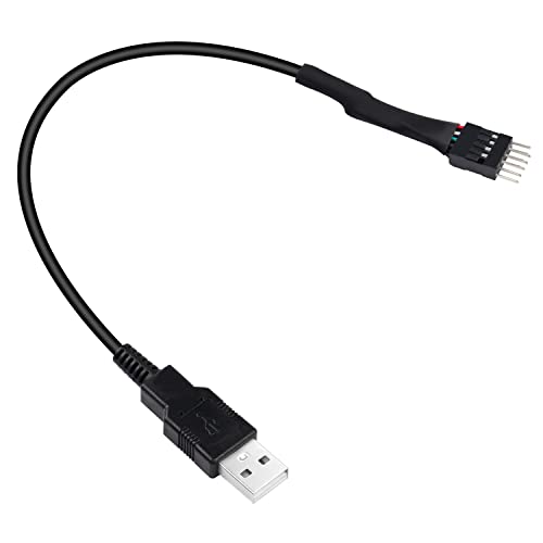 USB A auf 9 Pin USB Header, 9 Pin Motherboard Male IDC Dupont to USB 2.0 Typ A Male Cable Cord Extender Adapter Converter Cable - 20cm von XMSJSIY