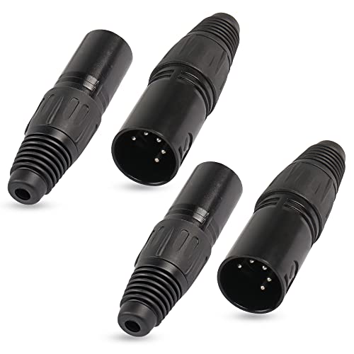 5 Pin XLR Stecker, 5Pin XLR-M Stecker Löttyp Audio Mic Mikrofon Stecker, XLR Kabelenden Ersatz M-Stecker Audio Buchse-4PCS von XMSJSIY