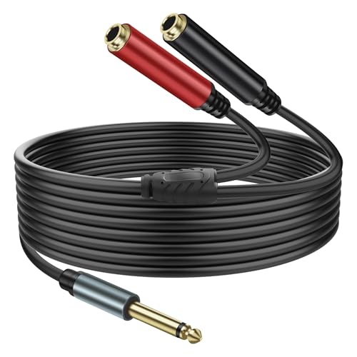 MSJSIY 1/4" 6.35mm Audiokabel 6.35mm 1/4 TS Stecker zu Dual Buchse Y Splitter Mono Gitarre Signal Audio Kabel vergoldet für OFC HiFi TS Lautsprecher Mikrofon - 2M / 6.5FT MSJSIY 1/4" 6.35mm Audiokabel 6.35mm 1/4 TS Stecker zu Dual Buchse Y Splitter Mono Gitarre Signal Audio Kabel vergoldet für OFC HiFi TS Lautsprecher Mikrofon - 2M / 6.5FT von XMSJSIY