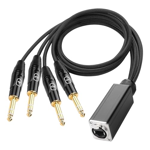 XMSJSIY 1/4" TRS Audio Snake 4-Kanal Multi Over RJ45 Ethercon Cat5/6 zu 6.35mm TRS Netzwerk Extender Kabel für Bühne Sound und Recording Studio (A) von XMSJSIY