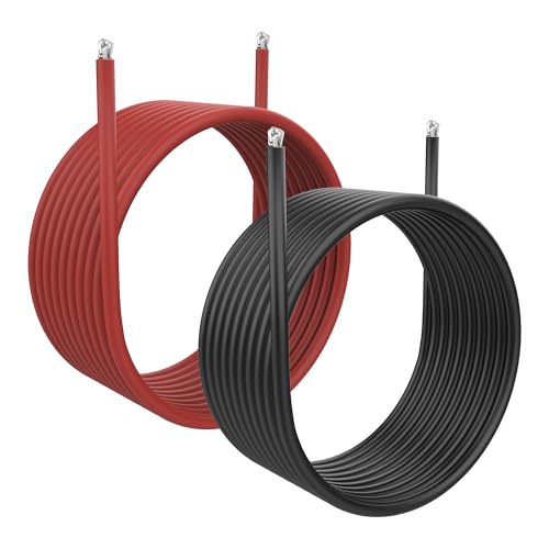 XMSJSIY 10 Messgerät Draht Silikon Elektrisches Kabel Rot, Schwarz 10 AWG Draht Batterie Kabel Sauerstofffreies Stranded Zinned Kupferdraht für RC Auto Marine Batterie Klemmkabel (3 M / 9.84 FT) von XMSJSIY