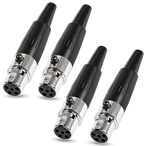 XMSJSIY 5Pin Mini XLR Stecker TA4F Adapter Weibliche Stecker Mic Mikrofon Audio Stecker, Mini XLR Kabel Enden Ersatz F-Stecker Audio Socket-4PCS von XMSJSIY