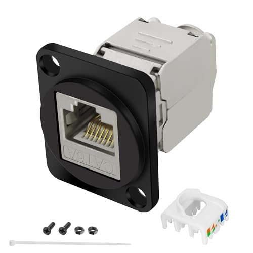 XMSJSIY CAT6A D-Typ Panel Mount Stecker geschirmt RJ45 CAT6A Koppler Werkzeuglose Keystone Jack Snap-in Verschluss Modul Patch Kabel Netzwerk Ethernet Schnittstelle Adapter für Cat6/Cat5/Cat5e XMSJSIY CAT6A D-Typ Panel Mount Stecker geschirmt RJ45 CAT6A Koppler Werkzeuglose Keystone Jack Snap-in Verschluss Modul Patch Kabel Netzwerk Ethernet Schnittstelle Adapter für Cat6/Cat5/Cat5e von XMSJSIY