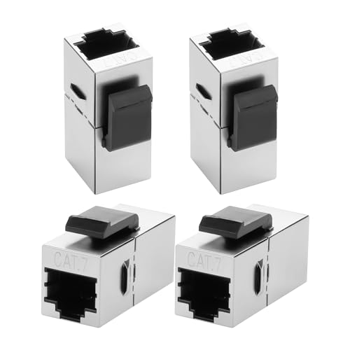 XMSJSIY Cat7 Keystone Jack Koppler RJ45 Weiblich zu Weiblich Keystone Jack geschirmter Connector Inline für Wandplatte 8P8C Cat7 Modular Ethernet Koppler Connector für Cat7/Cat6/Cat6A/Cat5e/Cat5-4PCS XMSJSIY Cat7 Keystone Jack Koppler RJ45 Weiblich zu Weiblich Keystone Jack geschirmter Connector Inline für Wandplatte 8P8C Cat7 Modular Ethernet Koppler Connector für Cat7/Cat6/Cat6A/Cat5e/Cat5-4PCS von XMSJSIY