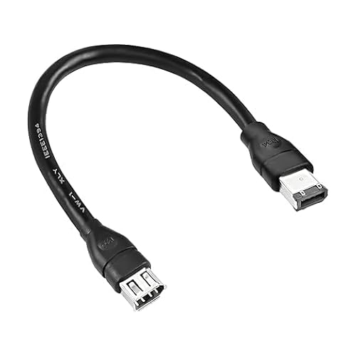 XMSJSIY Firewire 1394 6Pin Stecker auf 6pin Buchse Adapter IEEE Kabel 400Mbps Verlängerungskabel für Computer/Digitalkamera Drucker, DV 20cm-0.2M von XMSJSIY