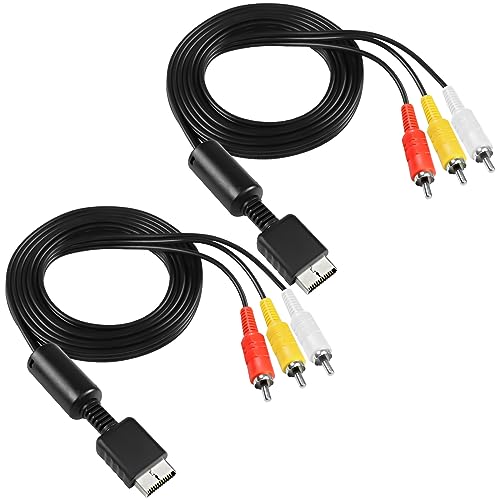 XMSJSIY Komponente 3RCA AV Audio Video Kabel für PS1 PS2 PS3 System RCA AV zu Composite Konverter Kabel für klassische PS1 PS2 PS3 Konsolen Audio Video HD TV Kabel - 1.8m - 2PCS von XMSJSIY