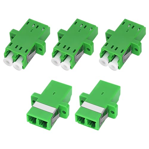 XMSJSIY LC zu LC Koppler Glasfaser Adapter LC APC weiblich zu weiblich Duplex-Glasfaser-Stecker-Konverter mit Panel-Montageflügel für Internetverbinder - 5 PCS von XMSJSIY