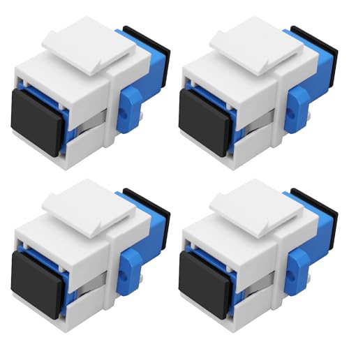 XMSJSIY SC Glasfaser Koppler Keystone Jack Insert Panel Module Buchse zu Buchse Simplex Singlemode SC Fibre Connector Socket Adapter für Wandplatten Patch Panels Oberflächenmontage Box - 4PCS XMSJSIY SC Glasfaser Koppler Keystone Jack Insert Panel Module Buchse zu Buchse Simplex Singlemode SC Fibre Connector Socket Adapter für Wandplatten Patch Panels Oberflächenmontage Box - 4PCS von XMSJSIY