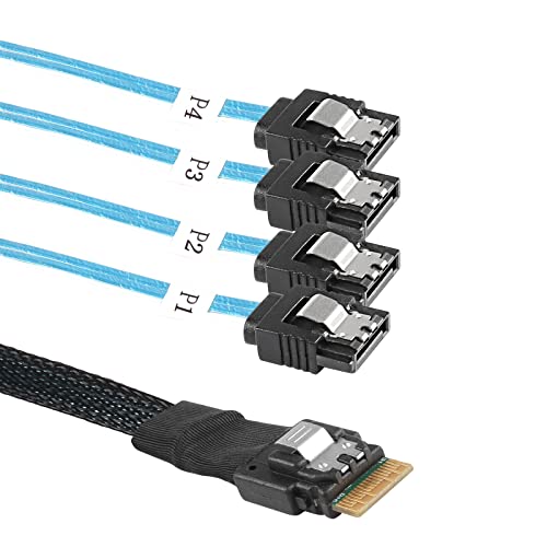 XMSJSIY Slimline SAS 4.0 SFF-8654 4i 38 Pin Host zu SATA 7 Pin X4 Ziel Festplatte Server Datenübertragungskabel Array Laufwerkskabel für Computer mit 0.5M XMSJSIY Slimline SAS 4.0 SFF-8654 4i 38 Pin Host zu SATA 7 Pin X4 Ziel Festplatte Server Datenübertragungskabel Array Laufwerkskabel für Computer mit 0.5M von XMSJSIY