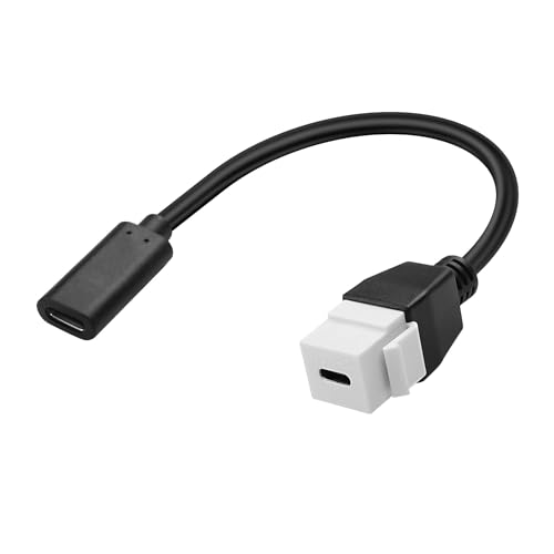 XMSJSIY USB C Keystone Jack Adapter Insert Kabel 10 Gbps Typ-C Buchse zu Typ C Keystone Buchse Insert High Speed Ladekabel für Wandplatte Outlet Panel -20CM/7.8INCH von XMSJSIY