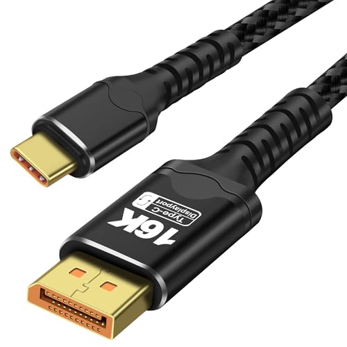 XMSJSIY USB C zu DisplayPort/DP 2.1 Kabel bidirektional [16K@30Hz 8K@120Hz 4K@240Hz] USB Type-C zu DP [Thunderbolt 3/4 kompatibel] 40Gbps DisplayPort Kabel Unterstützung DSC HDR VRR ALLM - 2M/6.56FT von XMSJSIY