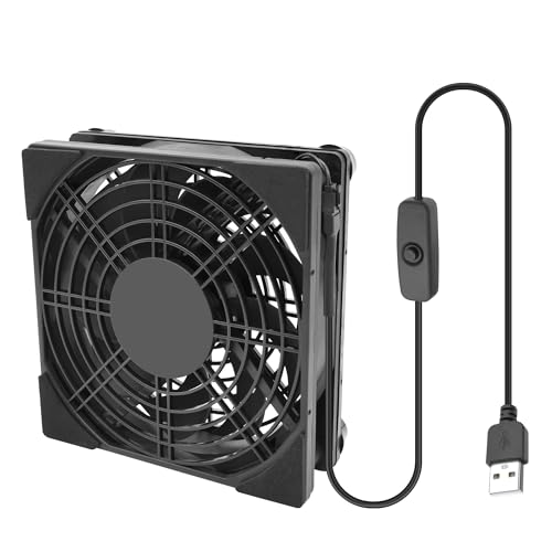 XMSJSIY USB Powered Fan Router Kühlventilator 1800RPM Heizkörper PC Case Fan 120mm 5V mit ON/OFF Schalter für Router Modem Empfänger DVR PlayStation TV Box - 1PC XMSJSIY USB Powered Fan Router Kühlventilator 1800RPM Heizkörper PC Case Fan 120mm 5V mit ON/OFF Schalter für Router Modem Empfänger DVR PlayStation TV Box - 1PC von XMSJSIY