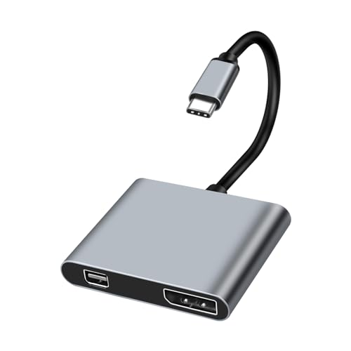 XMSJSIY USB Typ C auf Mini DP/DP DisplayPort Adapter 4K 2 in 1 Typ C Stecker auf DisplayPort Mini DisplayPort Weibliche Video Konverter Kabel für Computer Telefon Laptop Monitor Displays von XMSJSIY