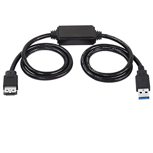 XMSJSIY USB zu eSATA Adapter Kabel 5Gbps USB 3.0 zu Power eSATA Konverter Kabel 5V für HDD/SSD/ODD Laptop PC -1Meter XMSJSIY USB zu eSATA Adapter Kabel 5Gbps USB 3.0 zu Power eSATA Konverter Kabel 5V für HDD/SSD/ODD Laptop PC -1Meter von XMSJSIY