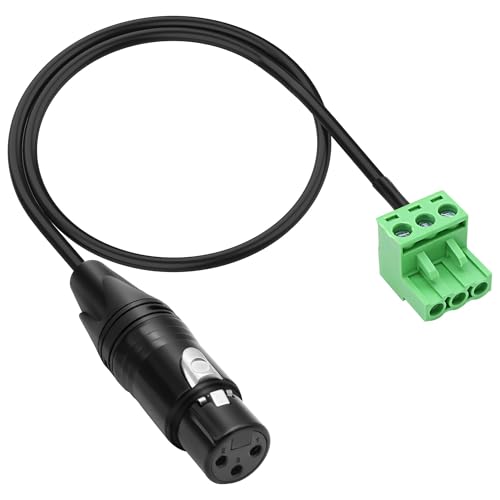 XMSJSIY XLR zu 3-poligem Phoenix-Kabel 3P F/M zu PHX3M NBKF/2EDG-5.08 3poliges Leiterplatten-Schraubenklemmblock-Adapter-Steckkabel für Lautsprecher - 0.4M/1.3FT (XLR Buchse) von XMSJSIY