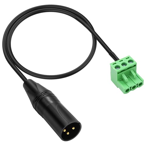 XMSJSIY XLR zu 3-poligem Phoenix-Kabel 3P F/M zu PHX3M NBKF/2EDG-5.08 3poliges Leiterplatten-Schraubenklemmblock-Adapter-Steckkabel für Lautsprecher - 0.4M/1.3FT (XLR Stecker) von XMSJSIY